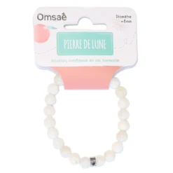Bracelet pierre de lune perles rondes 8mm