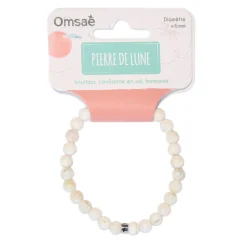 Bracelet pierre de lune perles rondes 6mm