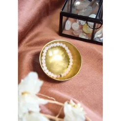 Bracelet quartz rose perles rondes 6mm