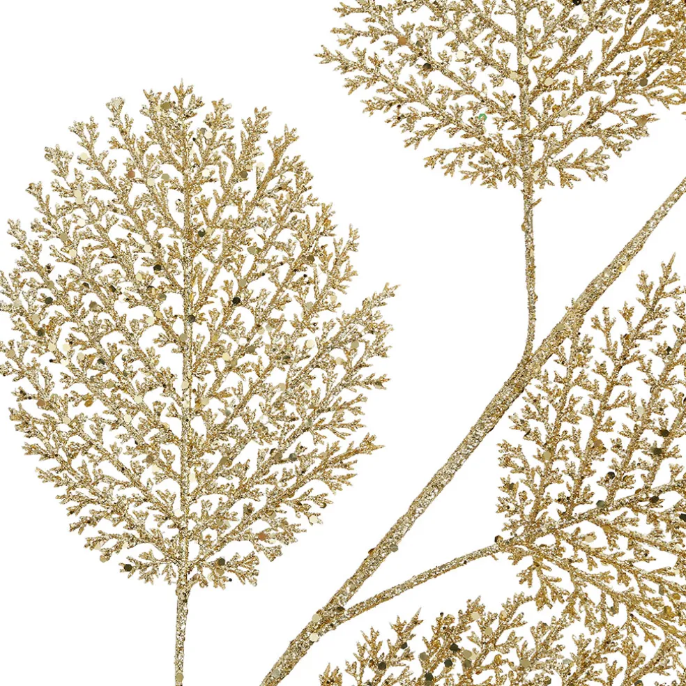 Branchage fleur artificiel métal doré h82cm - plumia