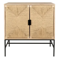 Buffet 2 portes en naturel et noir h90cm - Kenda