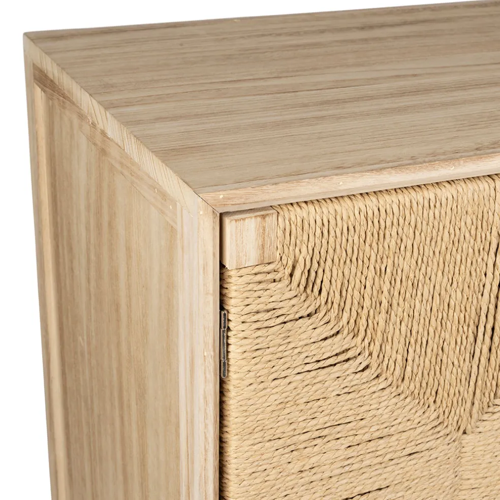 Buffet 2 portes en naturel et noir h90cm - Kenda