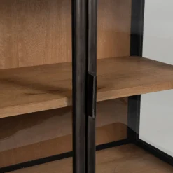 Buffet bas 2 portes en manguier naturel et fer h90cm - Tucson