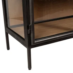 Buffet bas 2 portes en manguier naturel et fer h90cm - Tucson