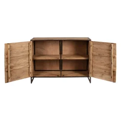 Buffet bas en acacia et fer 2 portes H90cm - Factory