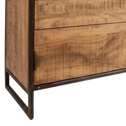Buffet bas en acacia et fer 2 portes H90cm - Factory
