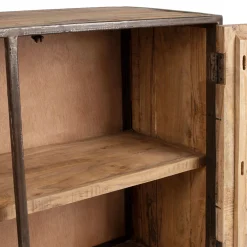 Buffet bas en acacia et fer 2 portes H90cm - Factory