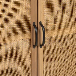 Buffet bas en sapin et bambou naturel L80cm - Tamba