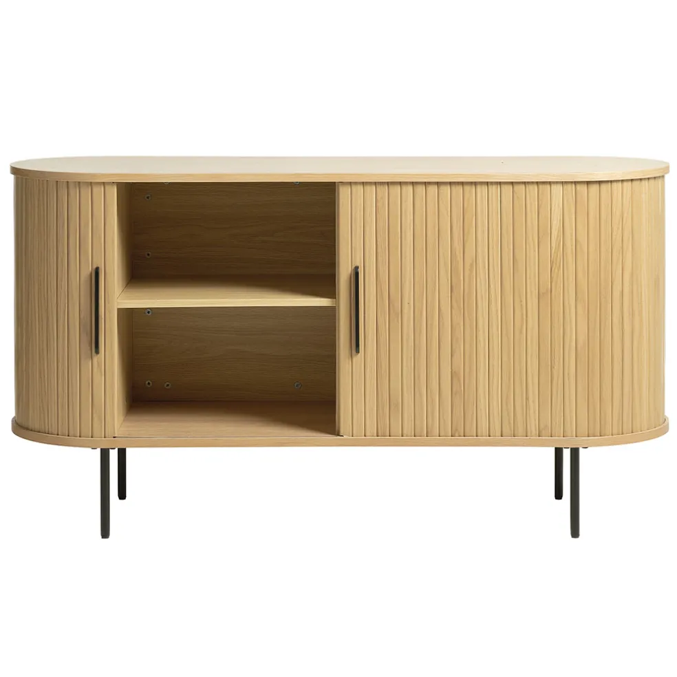 Buffet en placage chêne naturel 140x45cm - nola