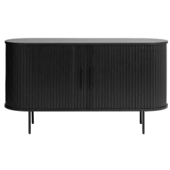 Buffet en placage chêne noir 140x45cm - Nola