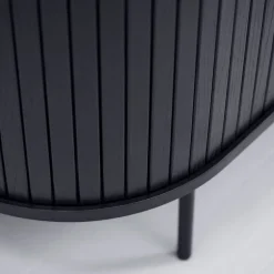 Buffet en placage chêne noir 140x45cm - Nola