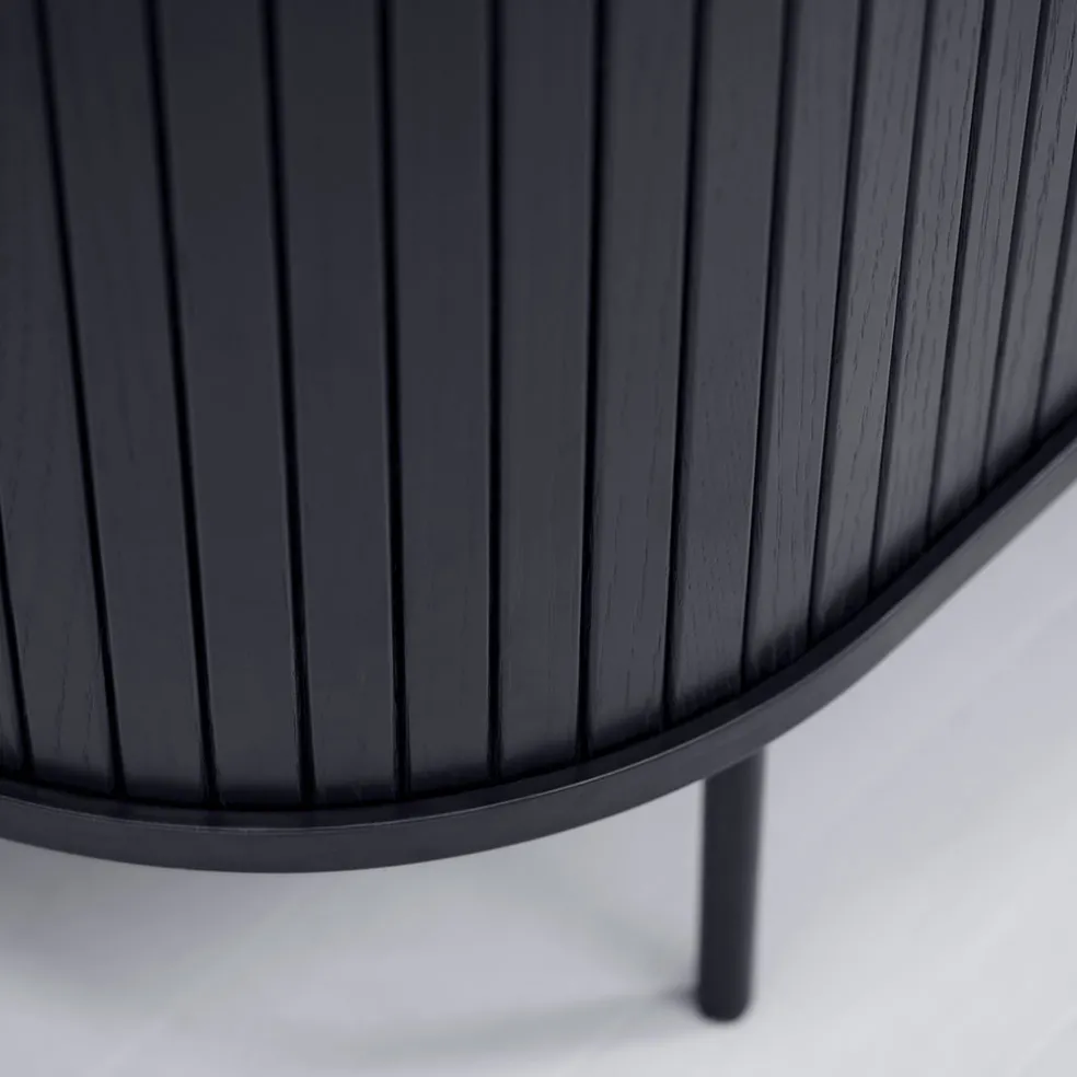 Buffet en placage chêne noir 140x45cm - Nola