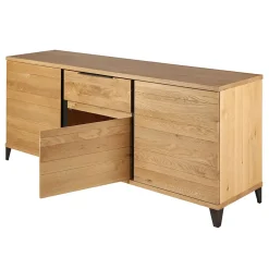 Buffet enfilade chêne massif 3 portes et tiroir - Manny