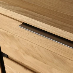 Buffet enfilade chêne massif 3 portes et tiroir - Manny