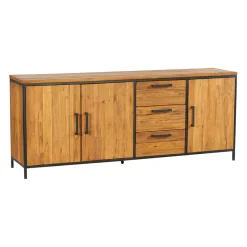 Buffet enfilade en teck massif 3 portes L195cm - Alix