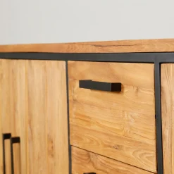 Buffet enfilade en teck massif 3 portes L195cm - Alix