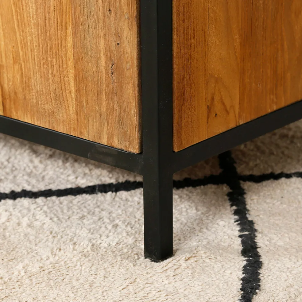 Buffet enfilade en teck massif 3 portes L195cm - Alix