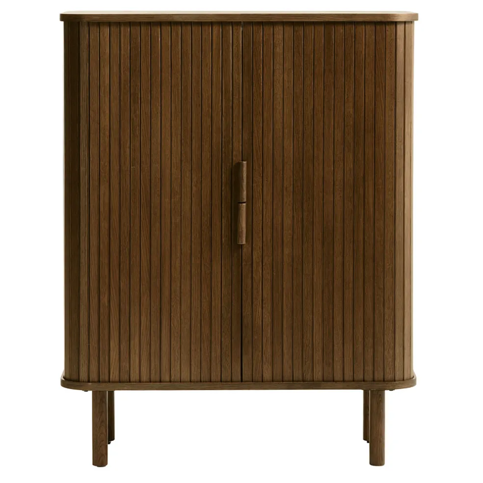 Buffet placage chêne foncé 3 étagères H113cm - Cavo