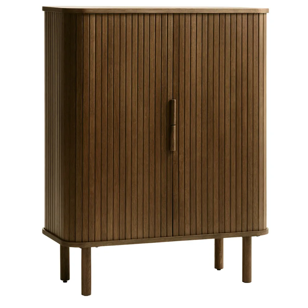 Buffet placage chêne foncé 3 étagères H113cm - Cavo