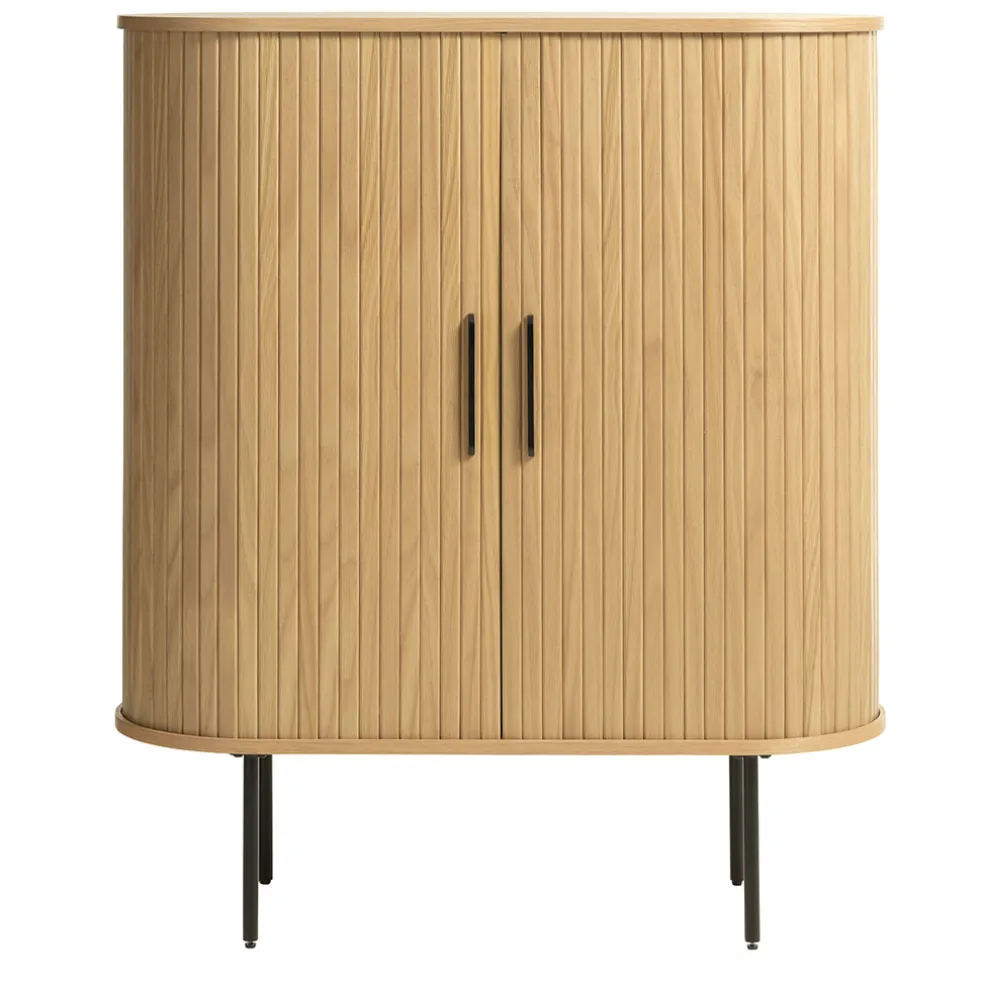 Buffet placage chêne naturel 3 étagères h118cm - nola