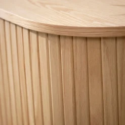 Buffet placage chêne naturel 3 étagères h118cm - nola