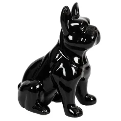 Bulldog ceramique noir h20cm