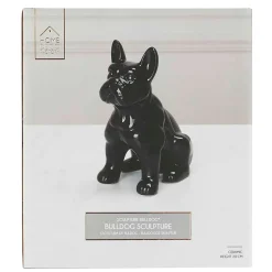 Bulldog ceramique noir h20cm