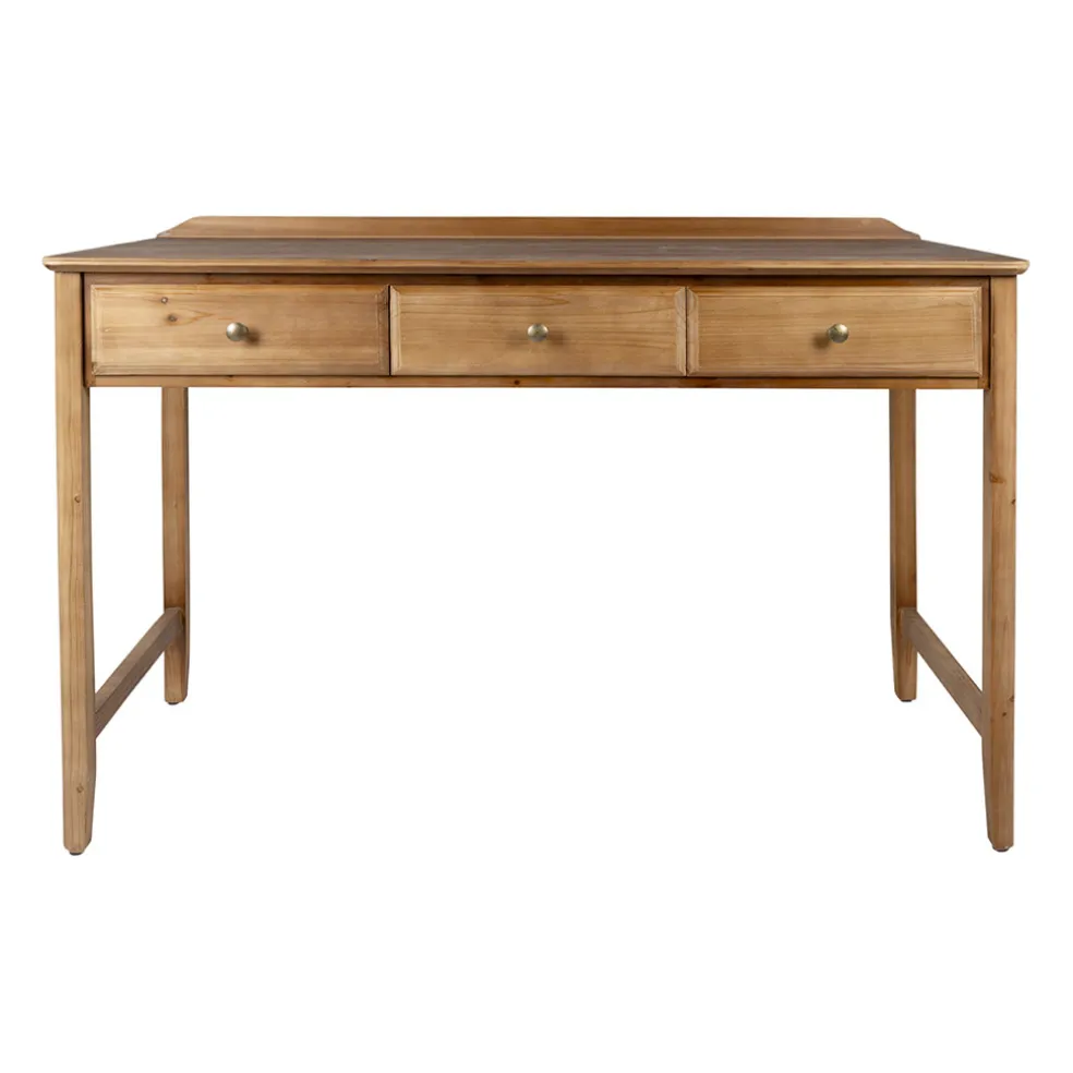 Bureau 3 tiroirs naturel en sapin - Firmin