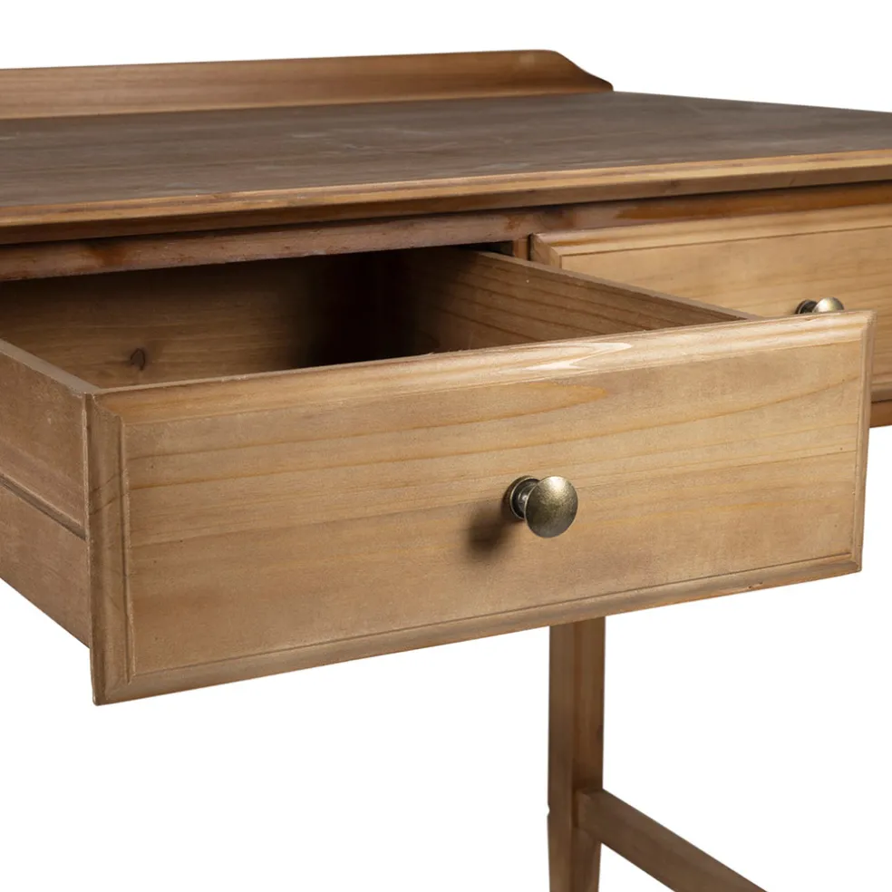 Bureau 3 tiroirs naturel en sapin - Firmin