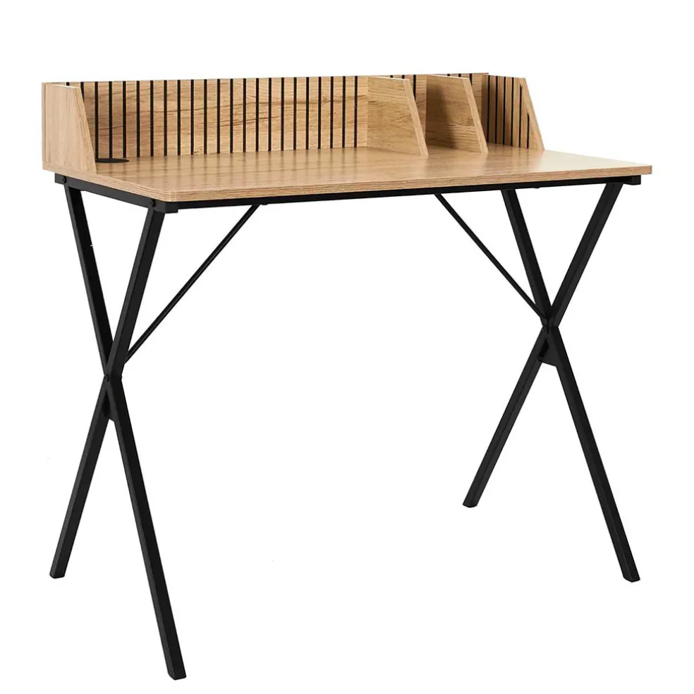 Bureau en bois naturel et fer noir - Kara