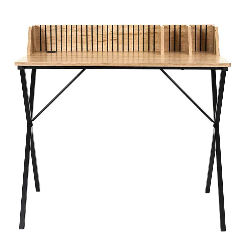 Bureau en bois naturel et fer noir - Kara