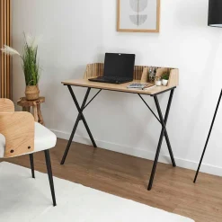 Bureau en bois naturel et fer noir - Kara