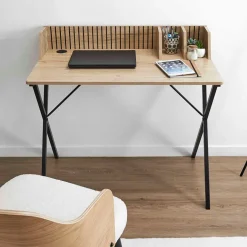 Bureau en bois naturel et fer noir - Kara