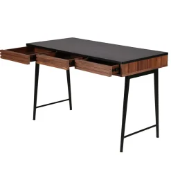Bureau en noyer et métal noir - Nuna