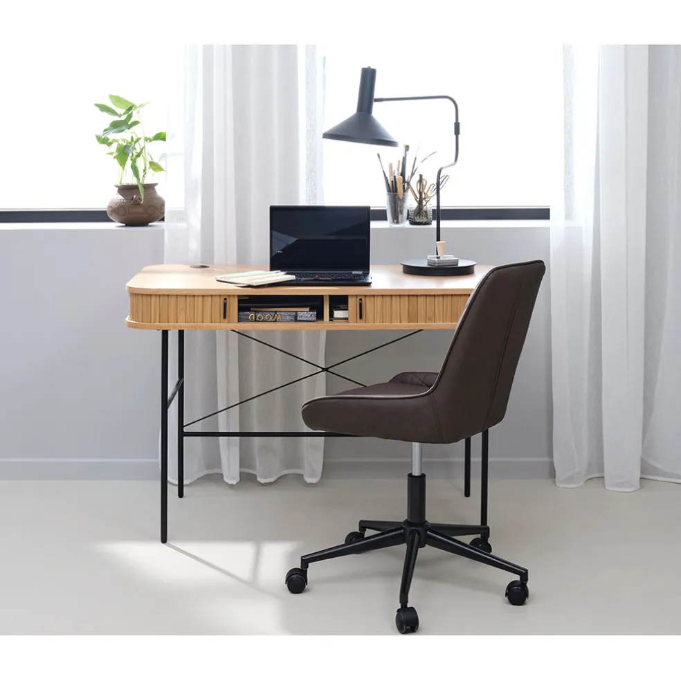 Bureau placage chêne naturel - Nola