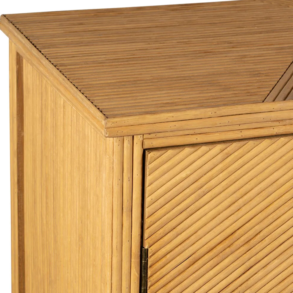 Cabinet 2 portes en bambou et sapin 80x40xh99.5cm - Saori