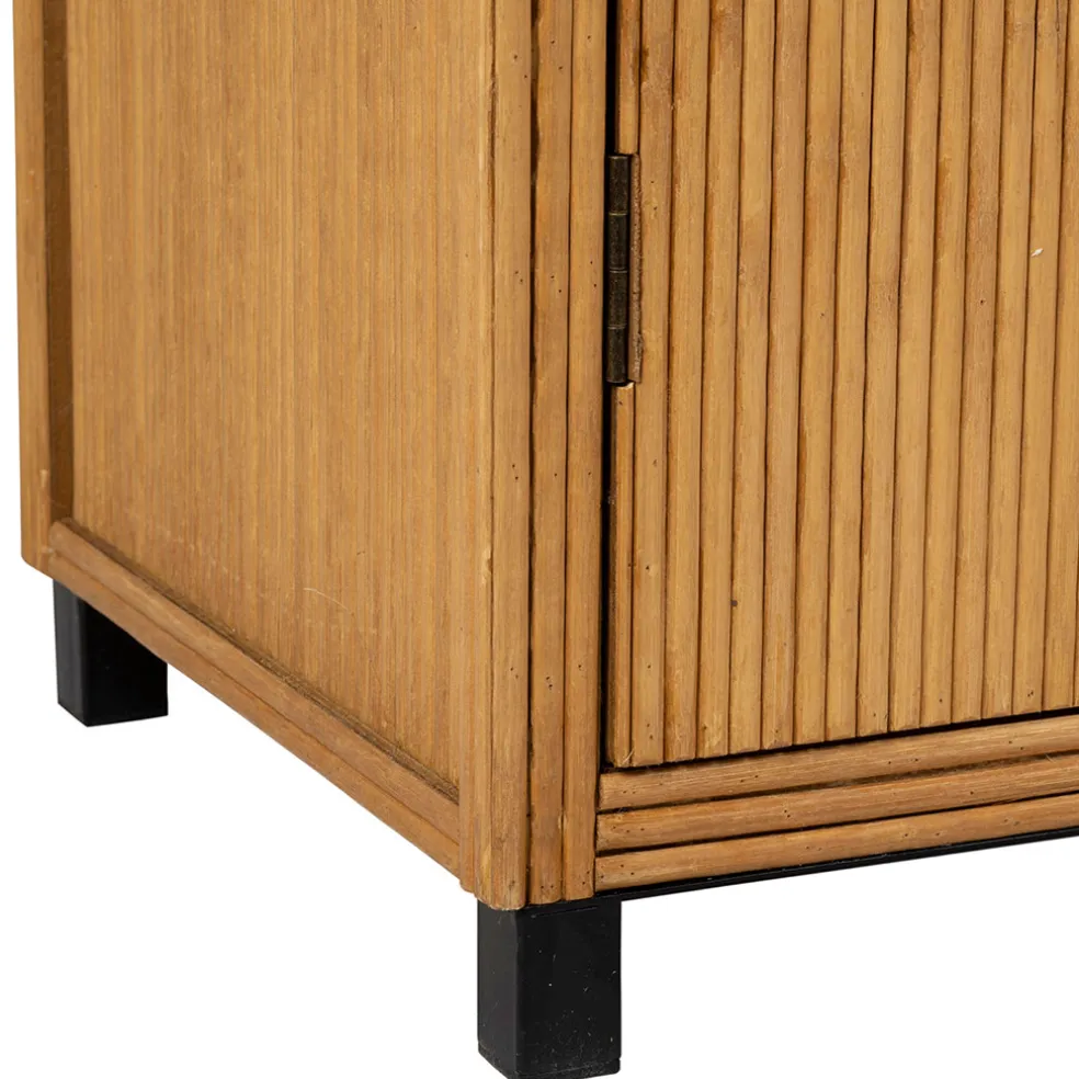 Cabinet 2 portes en bambou et sapin 80x40xh99.5cm - Saori