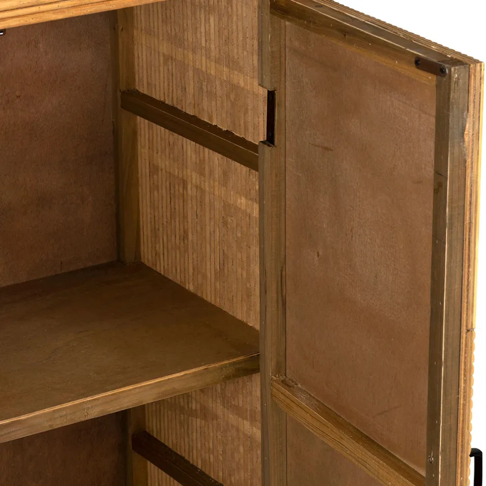 Cabinet 2 portes en bambou et sapin 80x40xh99.5cm - Saori