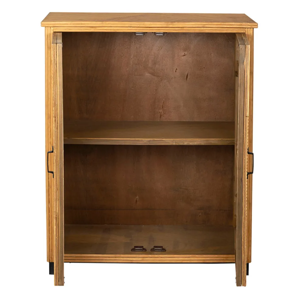 Cabinet 2 portes en bambou et sapin 80x40xh99.5cm - Saori