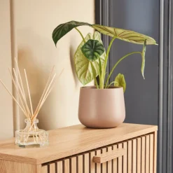 Cache pot en céramique taupe d13.5cm