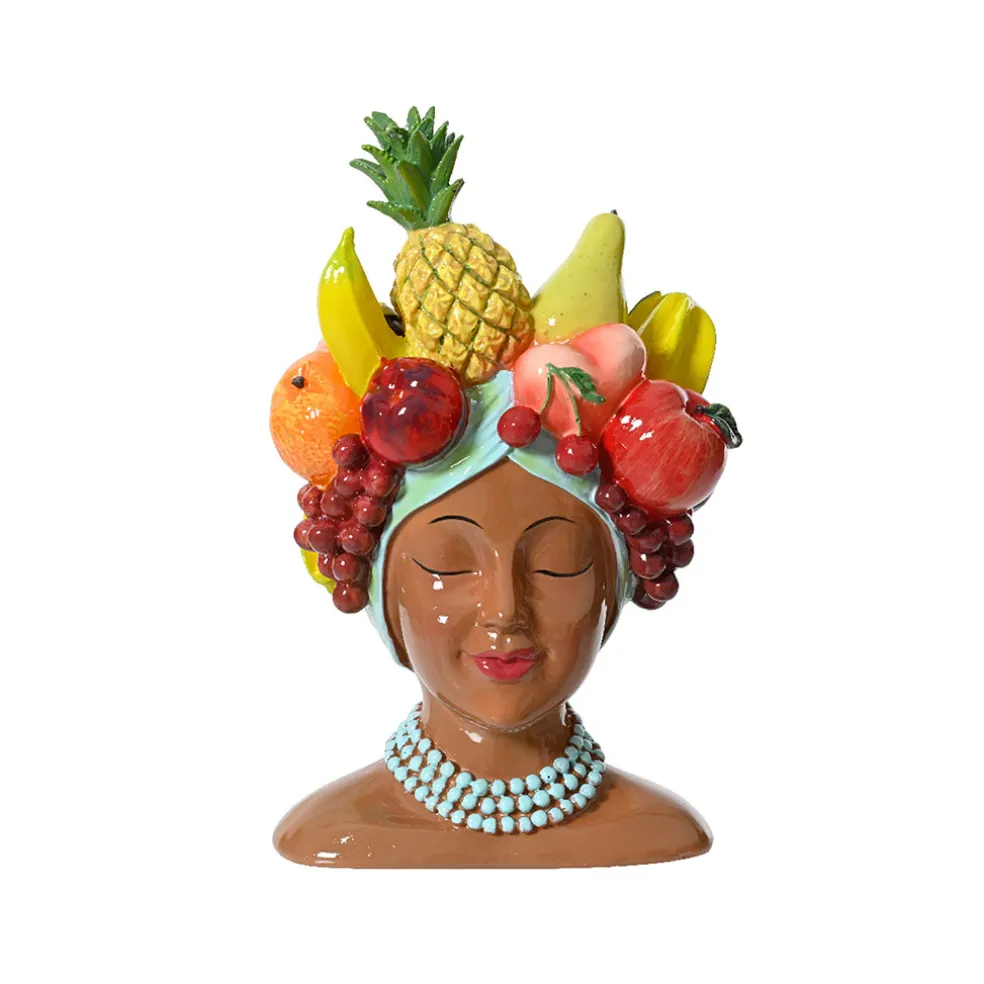 Cache pot femme fruits h23cm