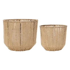 Cache pot (lot de 2) corde naturel en jute