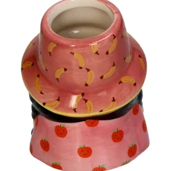 Cache-pot fille en dolomite multicolore h10cm