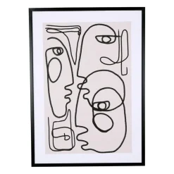 Cadre deco arty visage noir 52x72cm