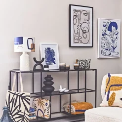 Cadre deco arty visage noir 52x72cm