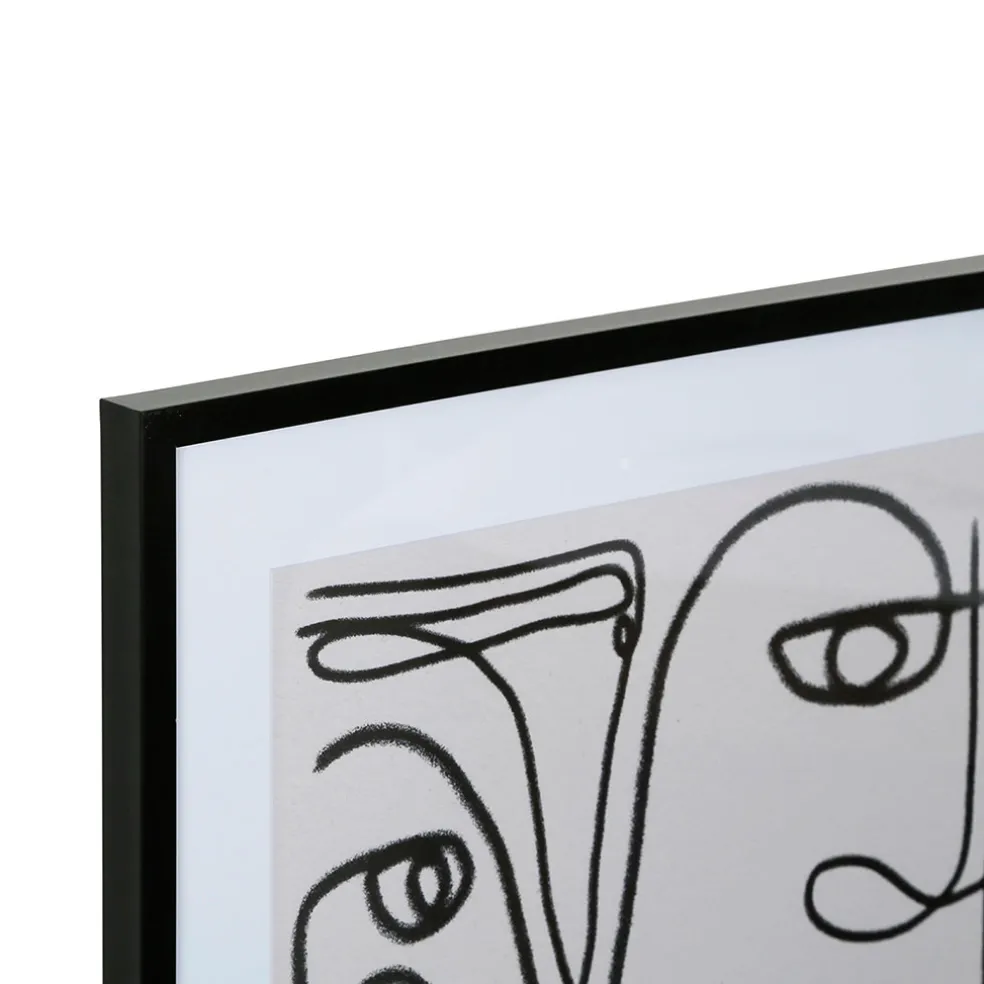 Cadre deco arty visage noir 52x72cm