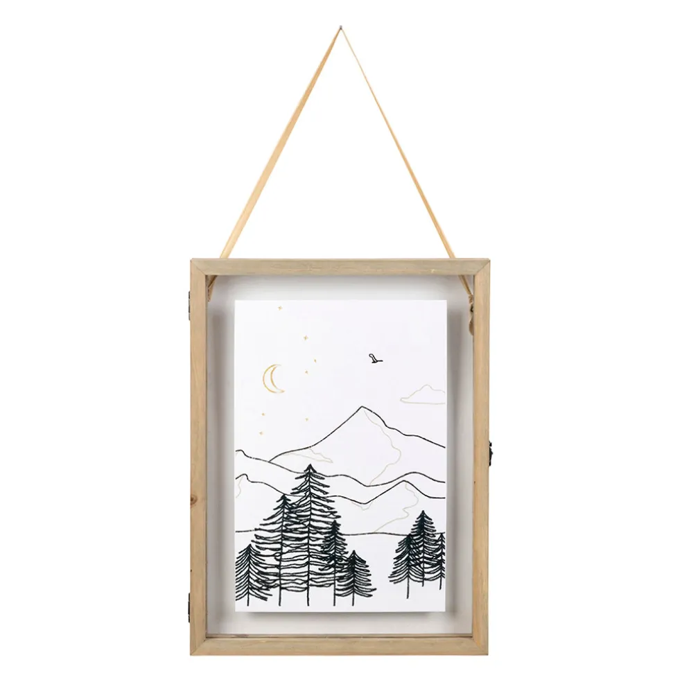 Cadre deco en sapin et verre ecru et noir 30x40cm - Mon sapin