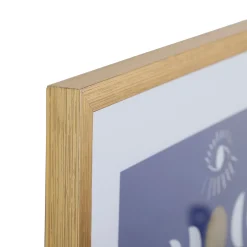 Cadre deco encadré main visionn bleu et doré 42x52cm