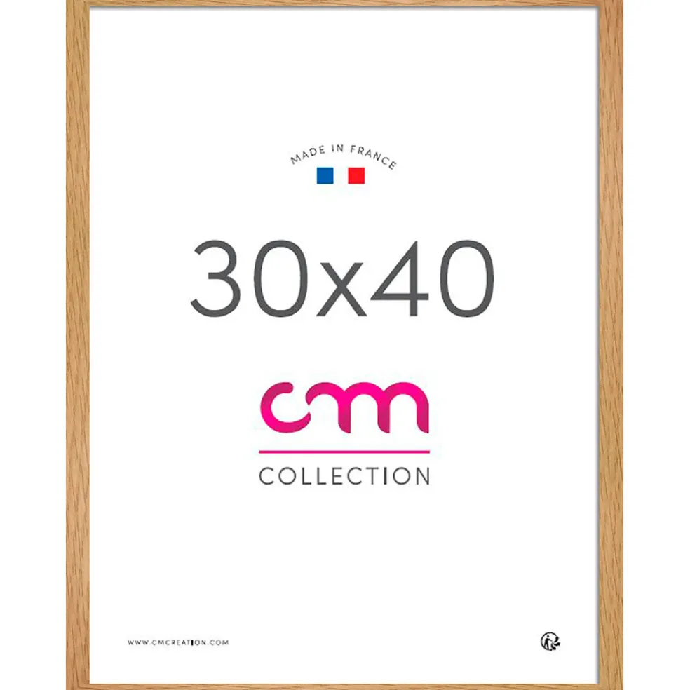 Cadre photo en panneau de bois et verre bois 30x40cm - Lario