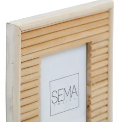 Cadre photo en rotin naturel -blue sand